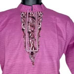 (Medium) Pink Mid East Style African Men Long Formal Top/ Shirt - Image 2