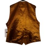 (Large) Vintage Men Carmel Brown Leather Buttoned Vest - Image 6
