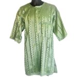 (L/XL) African Men Lace & Senator Style Nigerian Mint Green Shirt & Pants - Image 3
