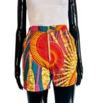 African Print Women Multicolored Shorts - Image 2