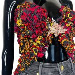 Ankara/ African Print Shirred Women Halter Top Red Blouse/ Top - Image 3
