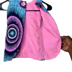 (2T) Blue & Pink African Print Toddler Girl Vest/ Blouse - Image 3