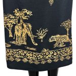 (Medium) Animal Prints Women Vintage Black Long Skirt - Image 4