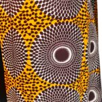 Orange & Brown Circular African Print Women Short Sleeve Duster/Cardigan & Scarf - Image 3