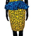 Yellow & Turquoise Women African Print Midi Dress - Image 4