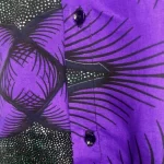 (Small) African Print, Purple & Brown Unisex Color Shirt - Image 4