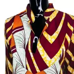African Print Retro Print Women Fit Dress/ Blouse - Image 4