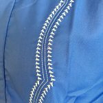 (Large) African Nigerian Senator Style Blue Top & Bottom Two Piece Outfit #1 - Image 5
