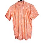 (S/M) Middle Eastern Style Men Peach & White Shirt/ Top