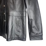 (L/XL) 90s Vintage 100% Leather Women Black Jacket - Image 5