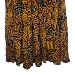 (One Size) Brown Abstract Print Women Flowing Long Skirt - Image 5