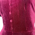 (Medium) Velvet Stretchy Maroon Women Bell Bottom Romper/ Jumpsuit/ One Piece - Image 5