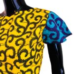 Yellow & Turquoise Women African Print Midi Dress - Image 5
