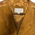 (Large) Vintage Men Carmel Brown Leather Buttoned Vest - Image 3