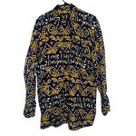 Brown & Burnt Orange Men Long Sleeve African Print Collar Shirt - Image 3