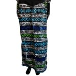 (One Size) Multicolored Horizontal African Print Women Agbada/ Kaftan Long Dress - Image 5