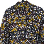 Brown & Burnt Orange Men Long Sleeve African Print Collar Shirt - Image 4