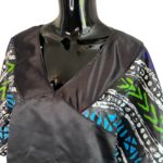 (One Size) Multicolored Horizontal African Print Women Agbada/ Kaftan Long Dress - Image 6