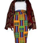 African Ghana Print Multicolor Women Pencil Skirt - Image 4