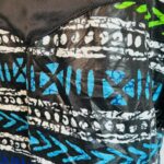 (One Size) Multicolored Horizontal African Print Women Agbada/ Kaftan Long Dress - Image 7