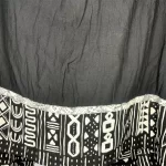 (4XL) Vintage Black Skirt with Black & White Tribal Print Boarder - Image 5