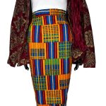 African Ghana Print Multicolor Women Pencil Skirt - Image 5