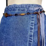 (XL) Blue Jeans Long Women Vintage Wrapper/ Skirt - Image 4