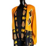 (One Size) Vintage Burnt, Orange And Black, Tribal Design, Women Cardigan/Duster - Image 2