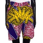 African Print Women Multicolored & Red Shorts - Image 2