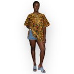 Vintage African Ghana Prints, Women Multi Color Dashiki Shirt ￼