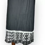 (4XL) Vintage Black Skirt with Black & White Tribal Print Boarder - Image 4