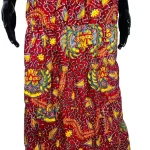 (Small) Ankara Print Red/Maroon Women Flowing Long Skirt - Image 5