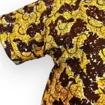 Yellow & Brown African Print Women Collar Shirt Blouse - Image 5