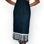 (4XL) Vintage Black Skirt with Black & White Tribal Print Boarder - Image 3