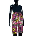 (Medium) Ankara Print Women Pink And Yellow Shorts