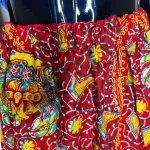 (Small) Ankara Print Red/Maroon Women Flowing Long Skirt - Image 6