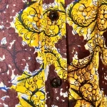 Yellow & Brown African Print Women Collar Shirt Blouse - Image 6