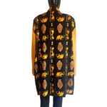 (One Size) Vintage Burnt, Orange And Black, Tribal Design, Women Cardigan/Duster - Image 5