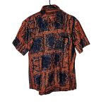 (Small) Orange And Blue Unisex African Print Collar Shirt