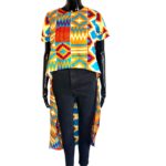 Ghana African Print Women Multicolored Asymmetric Women Blouse - Image 2