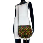 Red, Yellow, & Green Woman Long Handle Handbag - Image 2