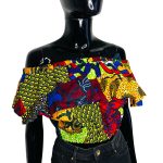 Multi Colored Ankara Print African Halter Top Blouse