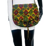 Red, Yellow, & Green Woman Long Handle Handbag