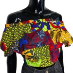 Multi Colored Ankara Print African Halter Top Blouse - Image 3