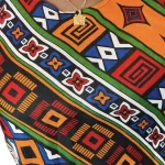 (Large) Multi Color Sleeveless Loose Fit Multi Color African Design Shirt - Image 4
