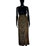 (Medium) Cheetah Print Brown & Black Long Tie Wrapper/ Skirt