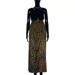 (Medium) Cheetah Print Brown & Black Long Tie Wrapper/ Skirt - Image 2