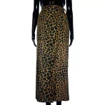 (Medium) Cheetah Print Brown & Black Long Tie Wrapper/ Skirt - Image 3