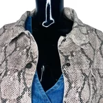 (2XL) Snake Print Brownish Gray Women Jacket - Image 3