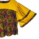 Red & Yellow African Print/ Ankara Women Butterfly Sleeve Blouse ￼ - Image 4